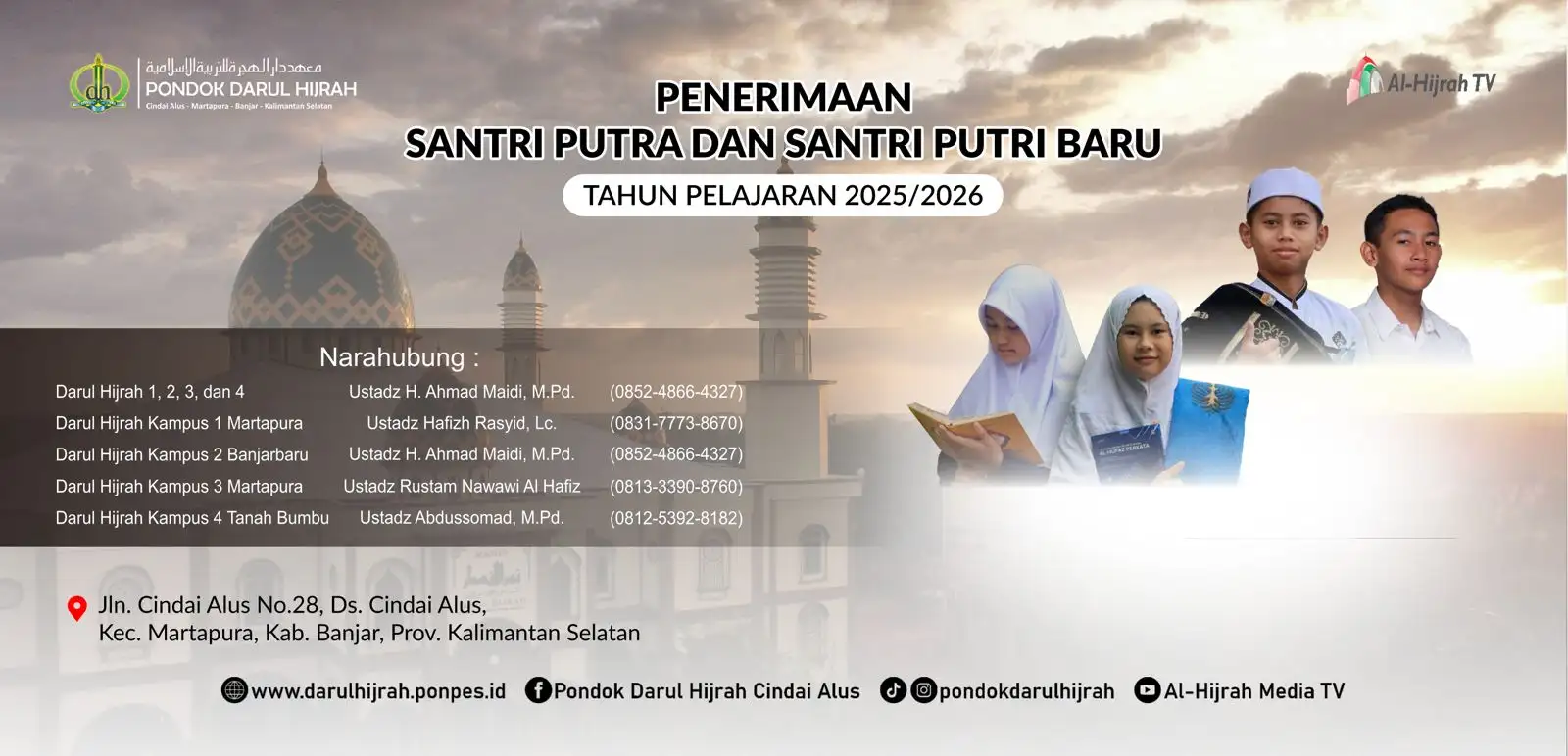Santri Pondok Darul Hijrah Cindai Alus, ponpes terdekat di Martapura